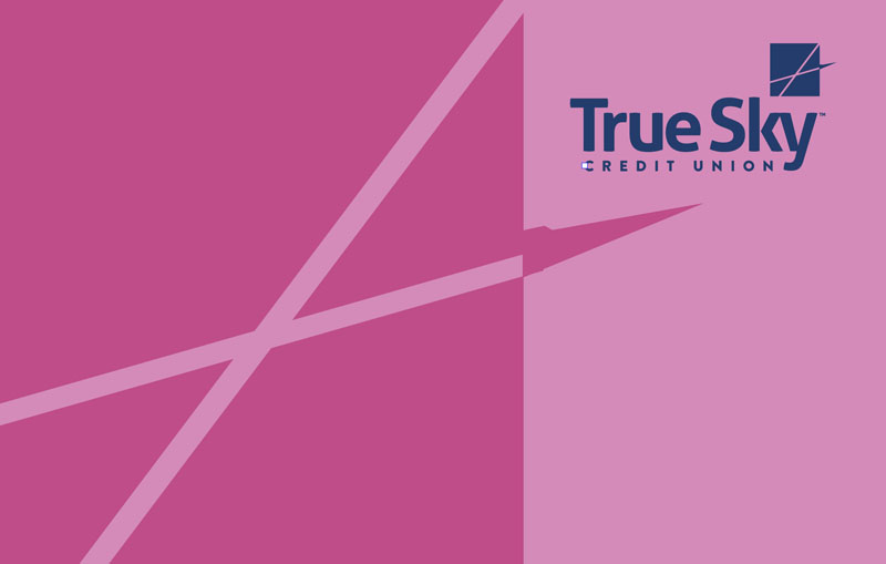 Diseño de tarjeta de débito True Sky rosa
