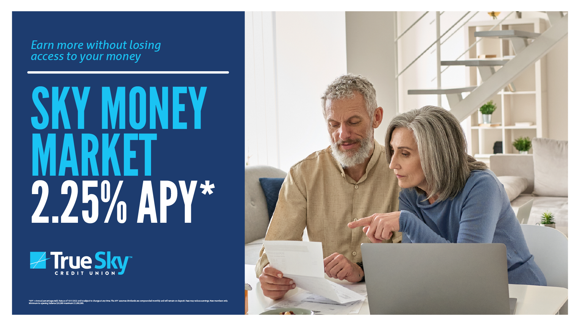 Money Market Accounts at True Sky Federal Credit Union help you save money at a higher interest rate with more flexibility.